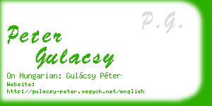 peter gulacsy business card